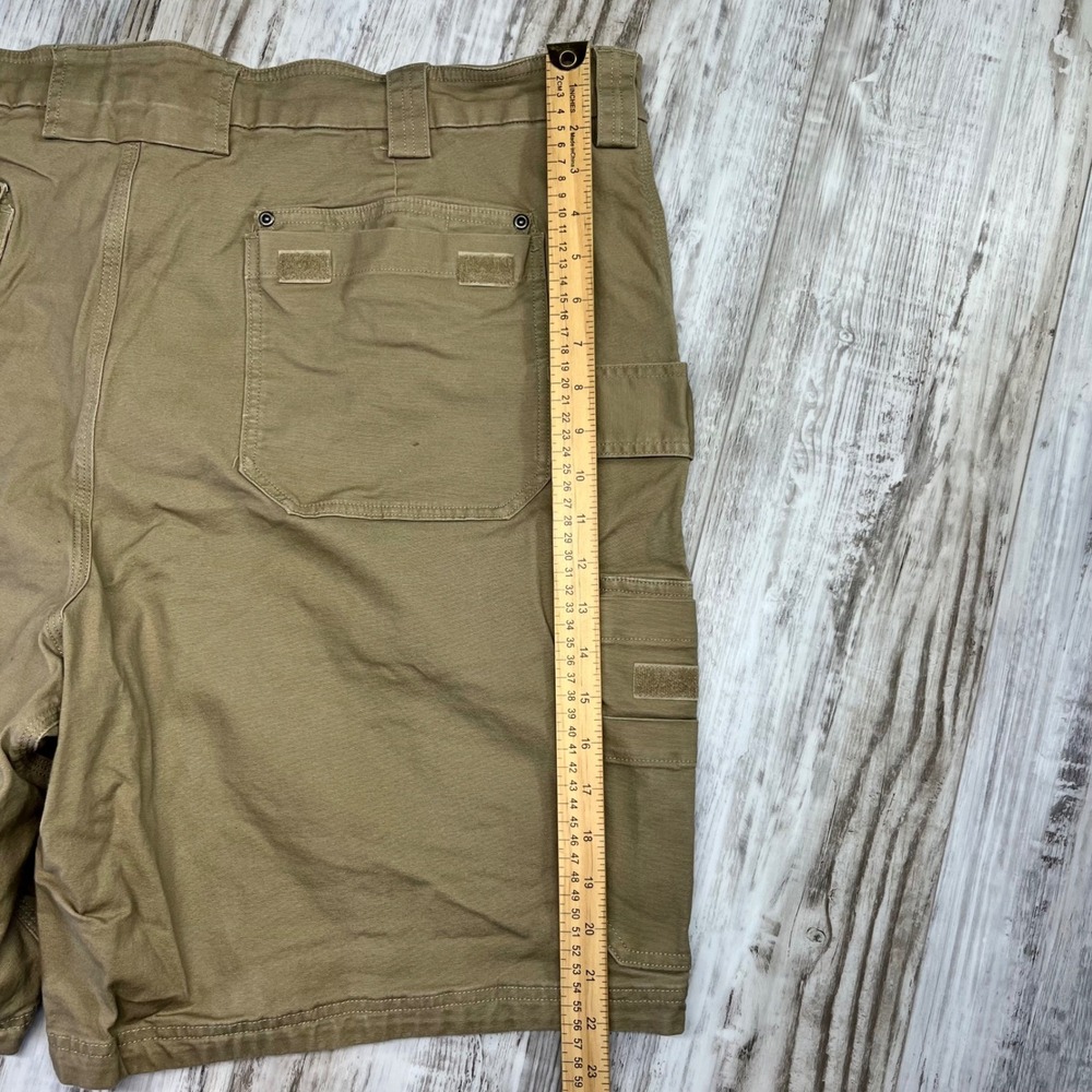Duluth Trading Co Mens Flex Fire Hose Cargo Shorts Tan‎ 48 Canvas Workwear - Picture 8 of 10